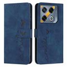 For Infinix GT 20 Pro Skin Feel Heart Embossed Leather Phone Case with Long Lanyard(Blue) - 1