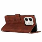 For Infinix Hot 50i Skin Feel Heart Embossed Leather Phone Case with Long Lanyard(Brown) - 3