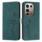 For Infinix Note 50 4G / 50 Pro 4G Skin Feel Heart Embossed Leather Phone Case with Long Lanyard(Green) - 1
