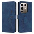 For Infinix Note 50 4G / 50 Pro 4G Skin Feel Heart Embossed Leather Phone Case with Long Lanyard(Blue) - 1