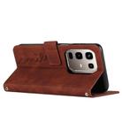 For Infinix Note 50x Skin Feel Heart Embossed Leather Phone Case with Long Lanyard(Brown) - 3