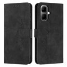 For Infinix Smart 10 4G Skin Feel Heart Embossed Leather Phone Case with Long Lanyard(Black) - 1