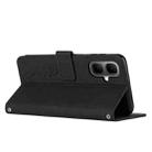 For Infinix Smart 10 4G Skin Feel Heart Embossed Leather Phone Case with Long Lanyard(Black) - 3