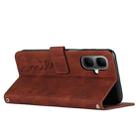For Infinix Smart 10 4G Skin Feel Heart Embossed Leather Phone Case with Long Lanyard(Brown) - 3