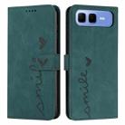 For Infinix Smart 10 Plus 4G Skin Feel Heart Embossed Leather Phone Case with Long Lanyard(Green) - 1