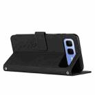 For Infinix Smart 10 Plus 4G Skin Feel Heart Embossed Leather Phone Case with Long Lanyard(Black) - 3