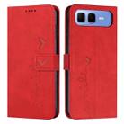 For Infinix Smart 10 Plus 4G Skin Feel Heart Embossed Leather Phone Case with Long Lanyard(Red) - 1