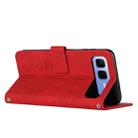 For Infinix Smart 10 Plus 4G Skin Feel Heart Embossed Leather Phone Case with Long Lanyard(Red) - 3