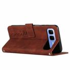 For Infinix Smart 10 Plus 4G Skin Feel Heart Embossed Leather Phone Case with Long Lanyard(Brown) - 3