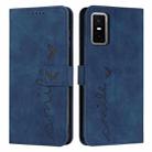 For Infinix GT 30 Pro Skin Feel Heart Embossed Leather Phone Case with Long Lanyard(Blue) - 1