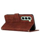 For Infinix Hot 60 4G / Hot 60i 4G Skin Feel Heart Embossed Leather Phone Case with Long Lanyard(Brown) - 3