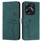 For itel S23+ Skin Feel Heart Embossed Leather Phone Case with Long Lanyard(Green) - 1