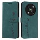 For itel RS4 Skin Feel Heart Embossed Leather Phone Case with Long Lanyard(Green) - 1