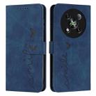 For itel RS4 Skin Feel Heart Embossed Leather Phone Case with Long Lanyard(Blue) - 1