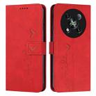 For itel RS4 Skin Feel Heart Embossed Leather Phone Case with Long Lanyard(Red) - 1