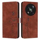 For itel RS4 Skin Feel Heart Embossed Leather Phone Case with Long Lanyard(Brown) - 1