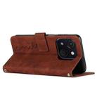 For itel A50C Skin Feel Heart Embossed Leather Phone Case with Long Lanyard(Brown) - 3