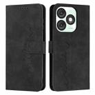For itel A50 Skin Feel Heart Embossed Leather Phone Case with Long Lanyard(Black) - 1