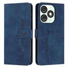 For itel A50 Skin Feel Heart Embossed Leather Phone Case with Long Lanyard(Blue) - 1
