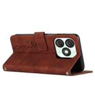 For itel A50 Skin Feel Heart Embossed Leather Phone Case with Long Lanyard(Brown) - 3