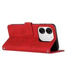 For itel A80 Skin Feel Heart Embossed Leather Phone Case with Long Lanyard(Red) - 3