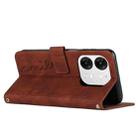 For itel A80 Skin Feel Heart Embossed Leather Phone Case with Long Lanyard(Brown) - 3