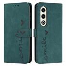 For itel S25 Skin Feel Heart Embossed Leather Phone Case with Long Lanyard(Green) - 1