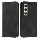 For itel S25 Skin Feel Heart Embossed Leather Phone Case with Long Lanyard(Black) - 1