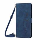 For itel S25 Skin Feel Heart Embossed Leather Phone Case with Long Lanyard(Blue) - 2