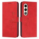 For itel S25 Skin Feel Heart Embossed Leather Phone Case with Long Lanyard(Red) - 1