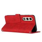 For itel S25 Skin Feel Heart Embossed Leather Phone Case with Long Lanyard(Red) - 3