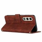 For itel S25 Skin Feel Heart Embossed Leather Phone Case with Long Lanyard(Brown) - 3