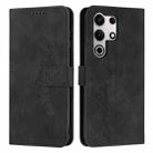 For itel S25 Ultra Skin Feel Heart Embossed Leather Phone Case with Long Lanyard(Black) - 1