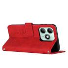 For itel A90 4G Skin Feel Heart Embossed Leather Phone Case with Long Lanyard(Red) - 3