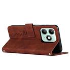 For itel A90 4G Skin Feel Heart Embossed Leather Phone Case with Long Lanyard(Brown) - 3