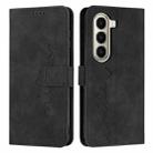 For itel A95 5G Skin Feel Heart Embossed Leather Phone Case with Long Lanyard(Black) - 1