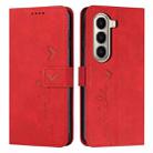 For itel A95 5G Skin Feel Heart Embossed Leather Phone Case with Long Lanyard(Red) - 1
