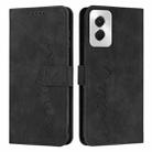 For Motorola Moto G Power 5G 2024 Skin Feel Heart Embossed Leather Phone Case with Long Lanyard(Black) - 1