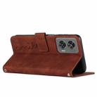 For Motorola Edge 50 Fusion Skin Feel Heart Embossed Leather Phone Case with Long Lanyard(Brown) - 3