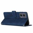 For Motorola Edge 5G 2024 Skin Feel Heart Embossed Leather Phone Case with Long Lanyard(Blue) - 3