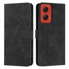 For Motorola Moto G Stylus 5G 2024 Skin Feel Heart Embossed Leather Phone Case with Long Lanyard(Black) - 1