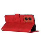 For Motorola Moto G Stylus 5G 2024 Skin Feel Heart Embossed Leather Phone Case with Long Lanyard(Red) - 3