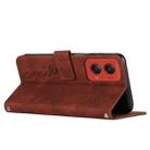 For Motorola Moto G Stylus 5G 2024 Skin Feel Heart Embossed Leather Phone Case with Long Lanyard(Brown) - 3