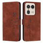 For Motorola Moto X50 Ultra Skin Feel Heart Embossed Leather Phone Case with Long Lanyard(Brown) - 1