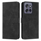 For Motorola Edge 50 Neo Skin Feel Heart Embossed Leather Phone Case with Long Lanyard(Black) - 1