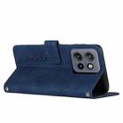 For Motorola Edge 50 Neo Skin Feel Heart Embossed Leather Phone Case with Long Lanyard(Blue) - 3