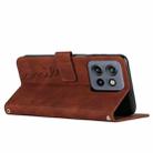 For Motorola Edge 50 Neo Skin Feel Heart Embossed Leather Phone Case with Long Lanyard(Brown) - 3