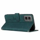 For Motorola Moto G55 Skin Feel Heart Embossed Leather Phone Case with Long Lanyard(Green) - 3