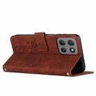 For Motorola Moto G15 Skin Feel Heart Embossed Leather Phone Case with Long Lanyard(Brown) - 3