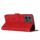 For Motorola Moto G 5G 2025 Skin Feel Heart Embossed Leather Phone Case with Long Lanyard(Red) - 3